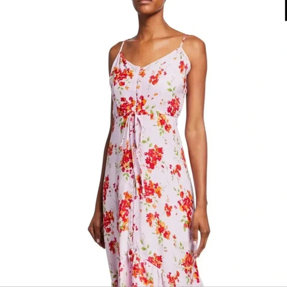 Nanette Lepore Dresses & Skirts - Nanette Lepore Floral Ruffle High-Low Tie-Waist